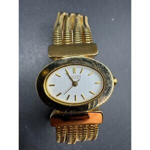 Vintag Ecclissi Quartz Swiss 3 Micron Gold-plated Ladies Watch Oval 26.3mm